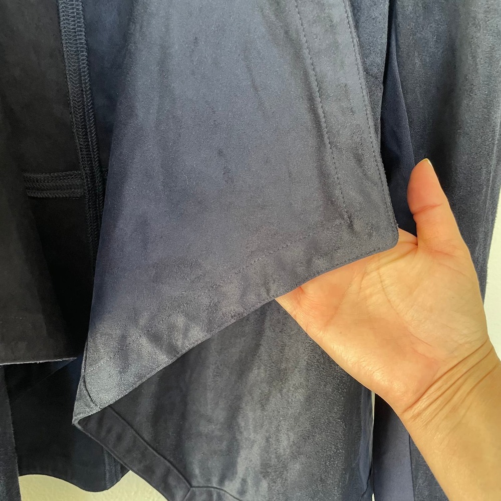 J. Jill Size L Navy Blue Super soft Faux suede jacket - Picture 6 of 11